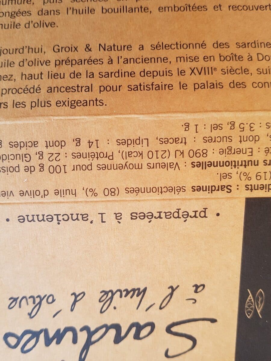Groix nature Sardines à l'huile d'olive packshot