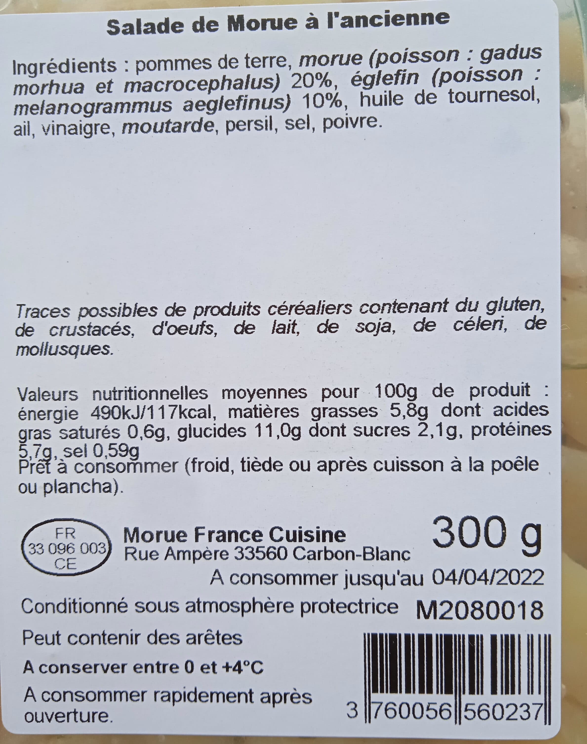 Mer & Saveur Salade de Morue à l'ancienne packshot