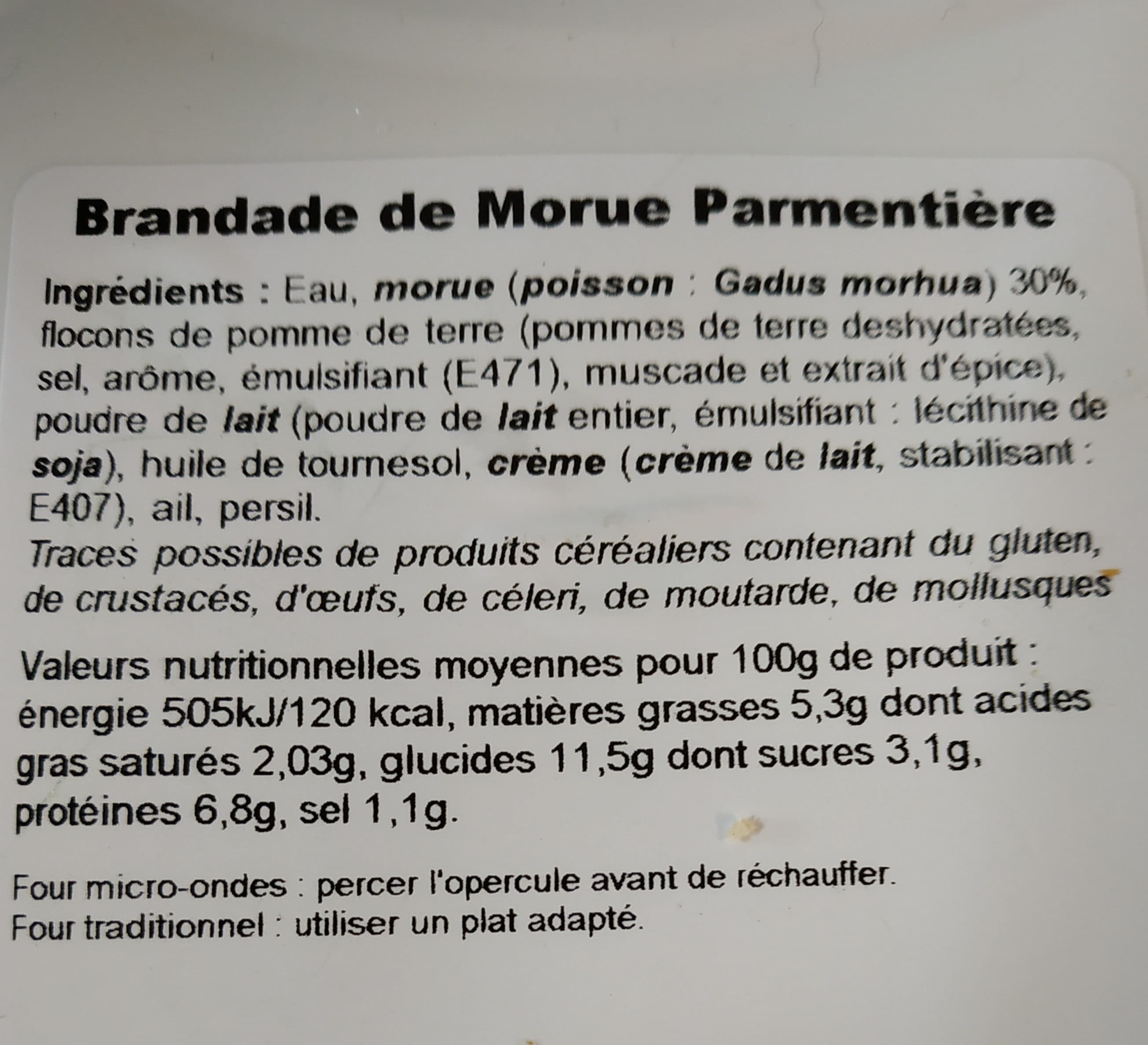 Morue France Cuisine Brandade de morue parmentière packshot