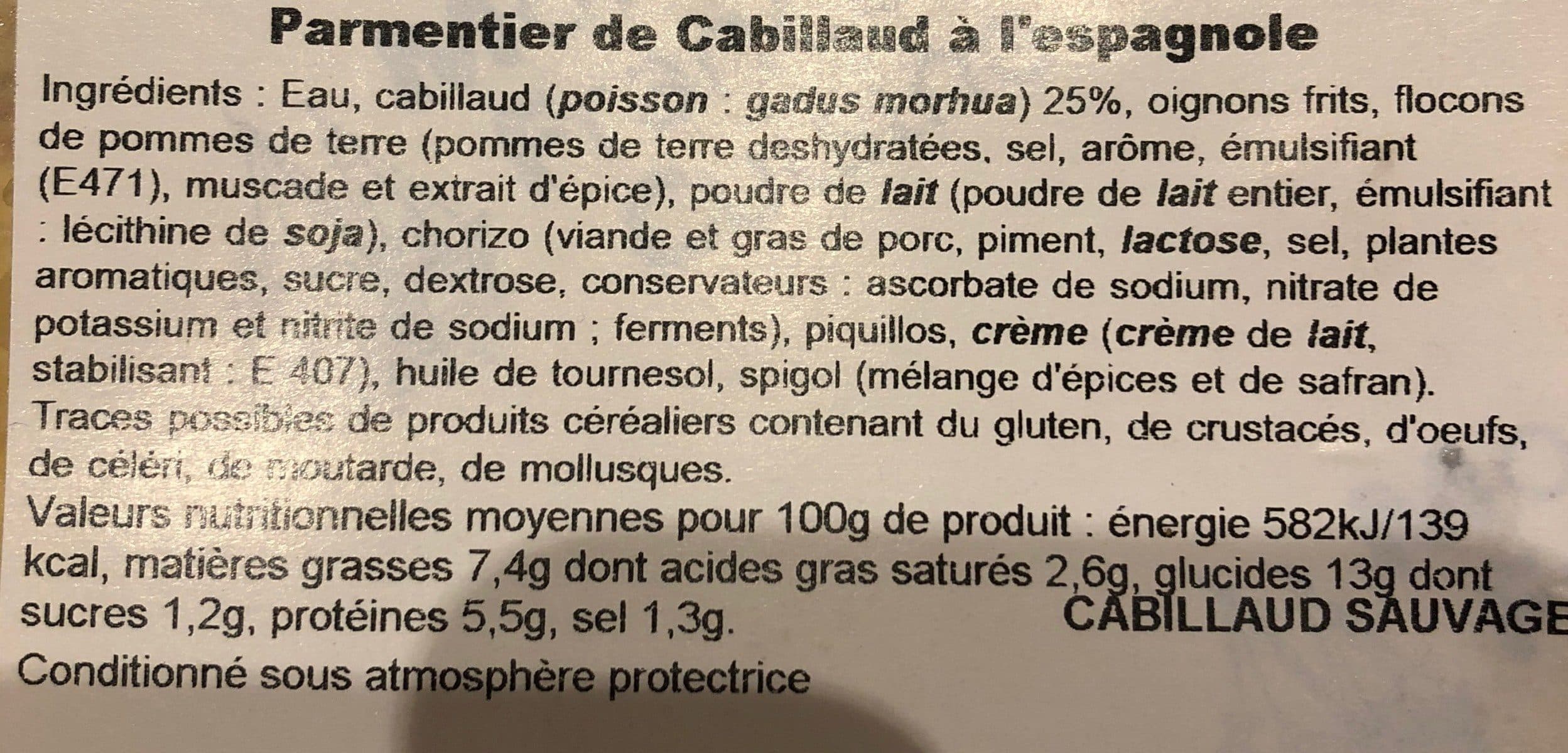 Morue France Cuisine Parmentier de cabillaud à l'espagnol packshot