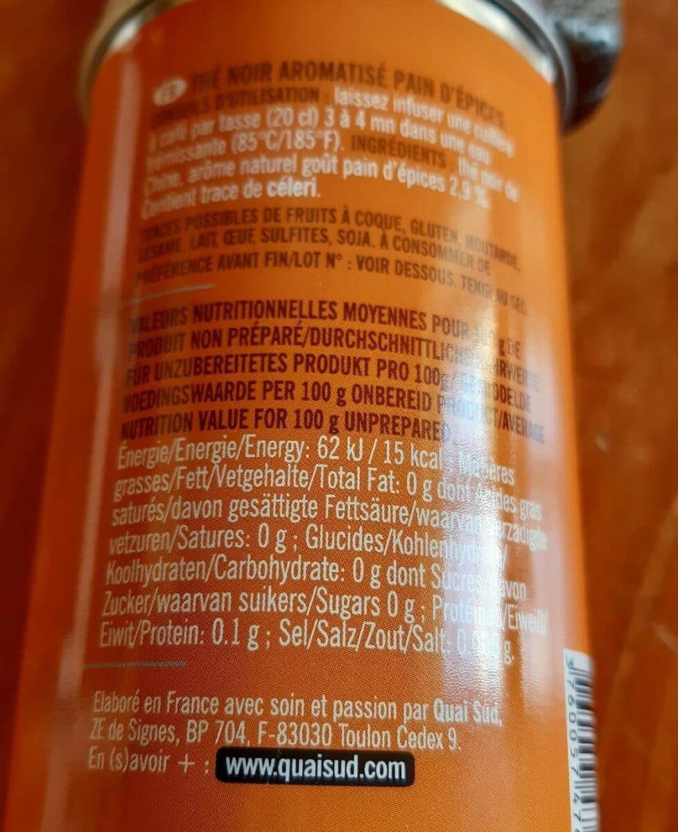 Quai Sud The noir aromatisé pain d epices packshot