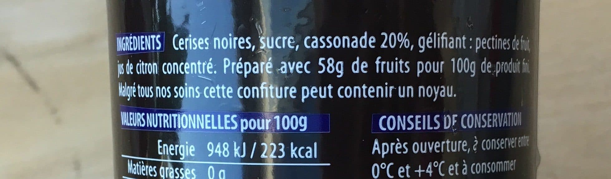 Les Recettes de Juliette Confiture a la cassonade cerise noire packshot