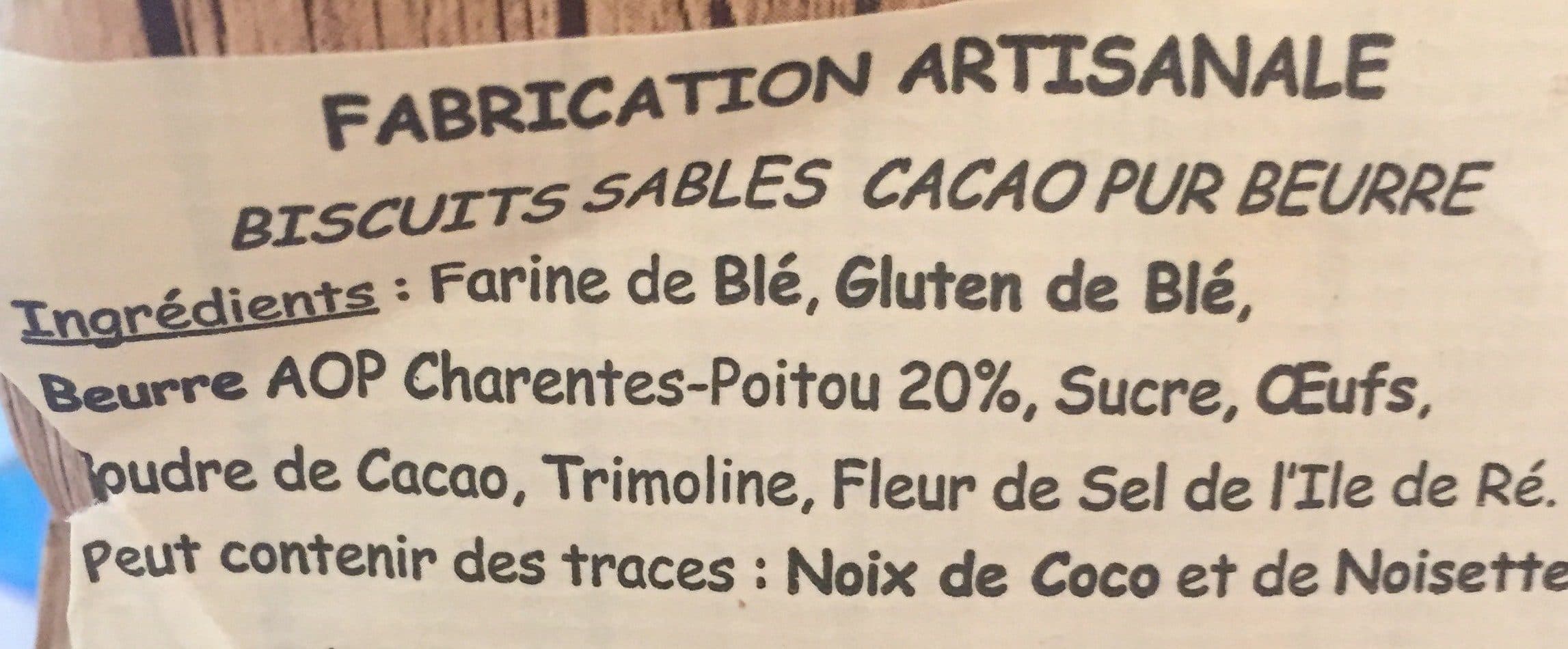 Open Food Facts Les caprices de thérèse biscuits sablés au cacao packshot