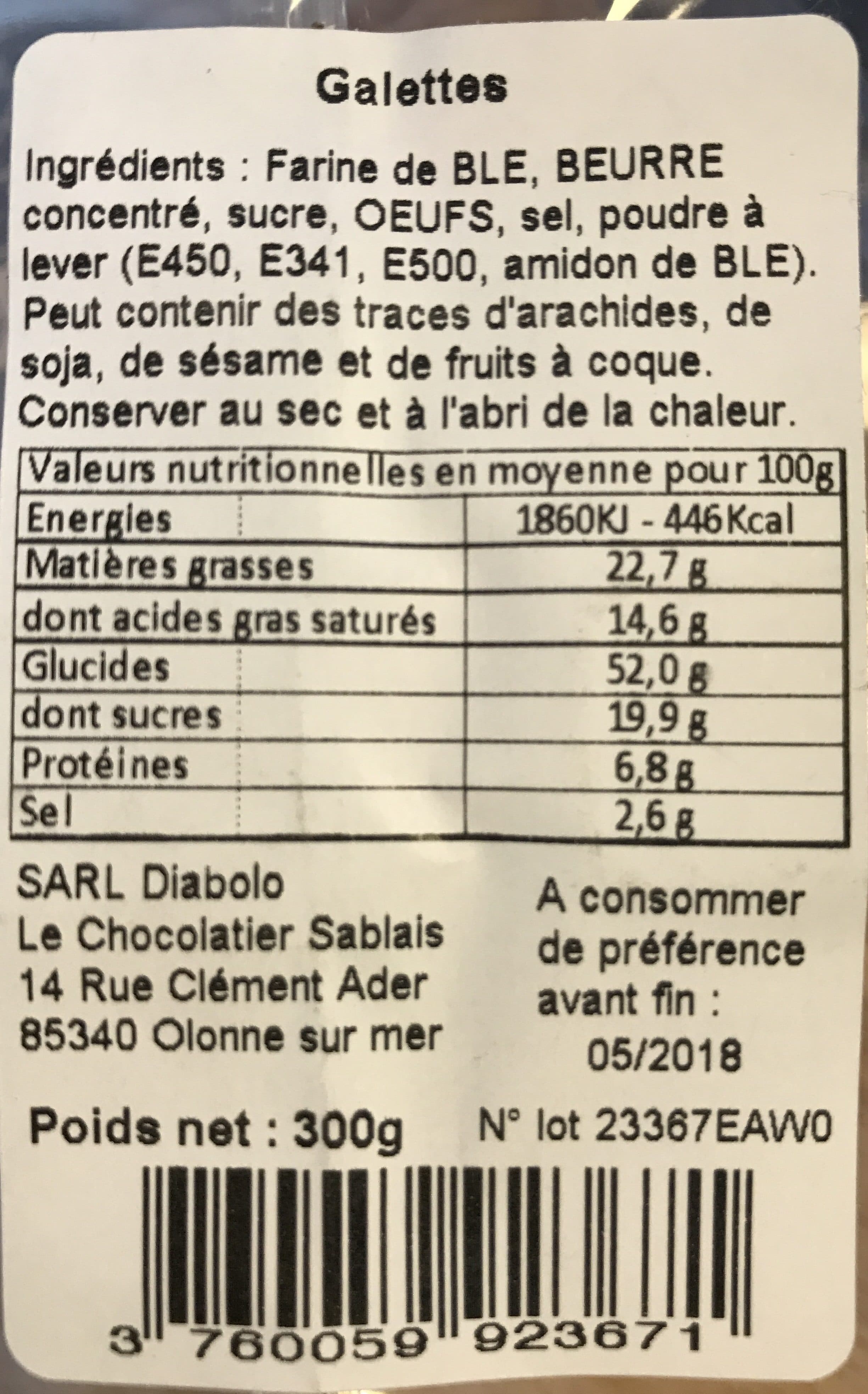 Le Biscuitier Sablais Galettes packshot