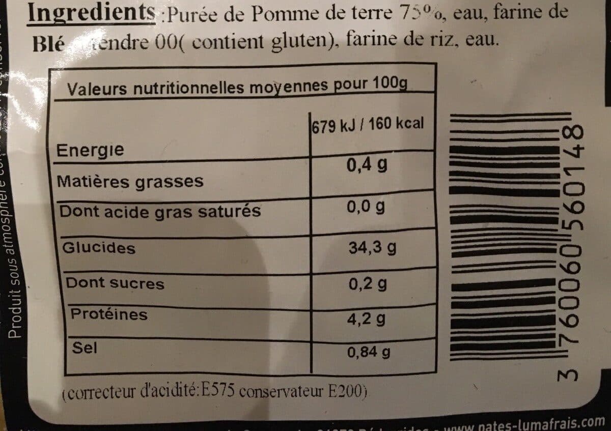 Open Food Facts Gnocchis pomme de terre packshot