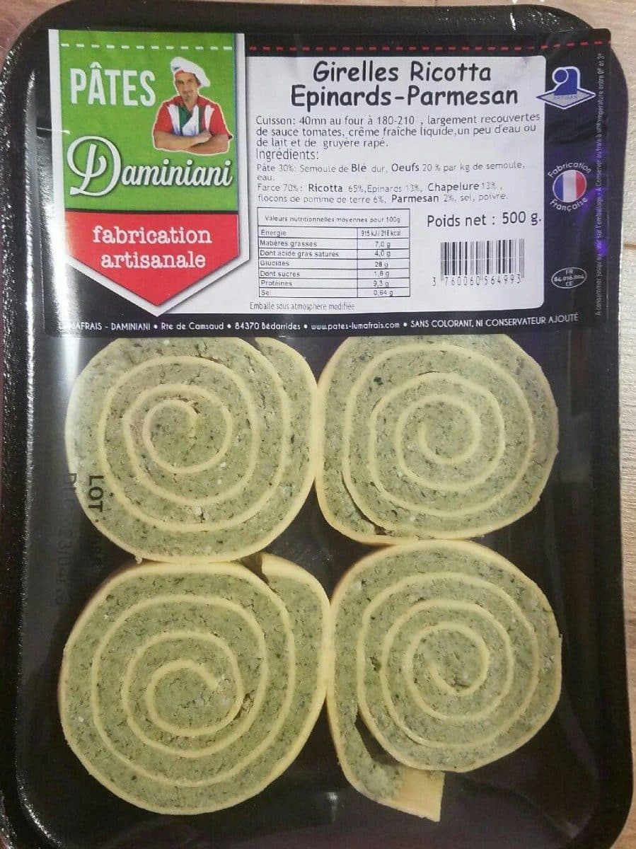 Daminiani Girelles Ricotta Épinard Parmesan packshot