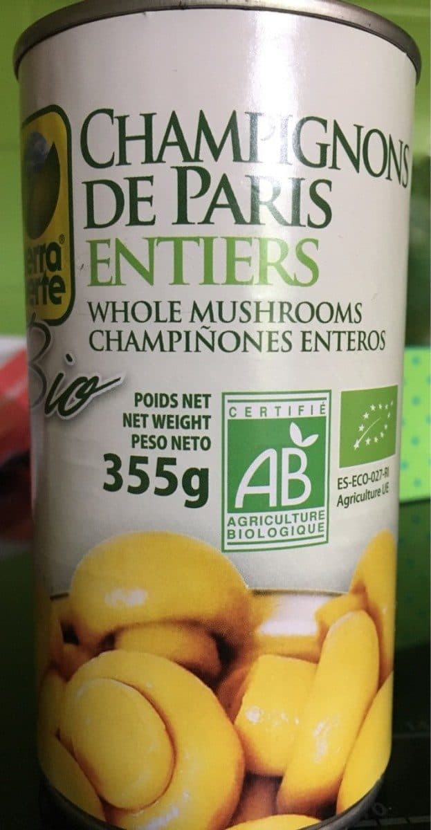 Terra verte Champignons de Paris entiers packshot