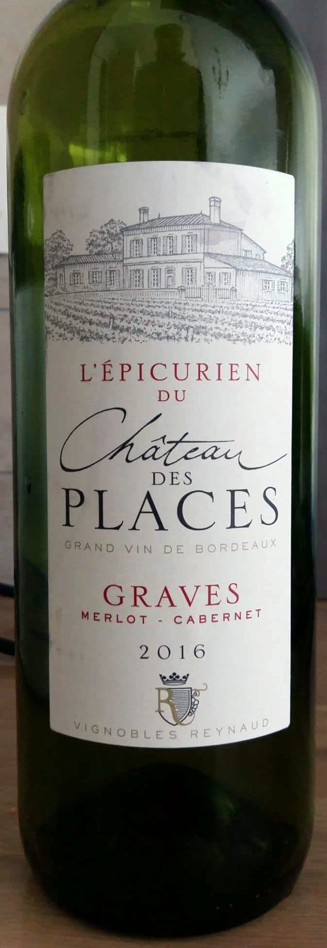 Château des Places L'Epicurien Graves Merlot - Cabernet 2016 packshot