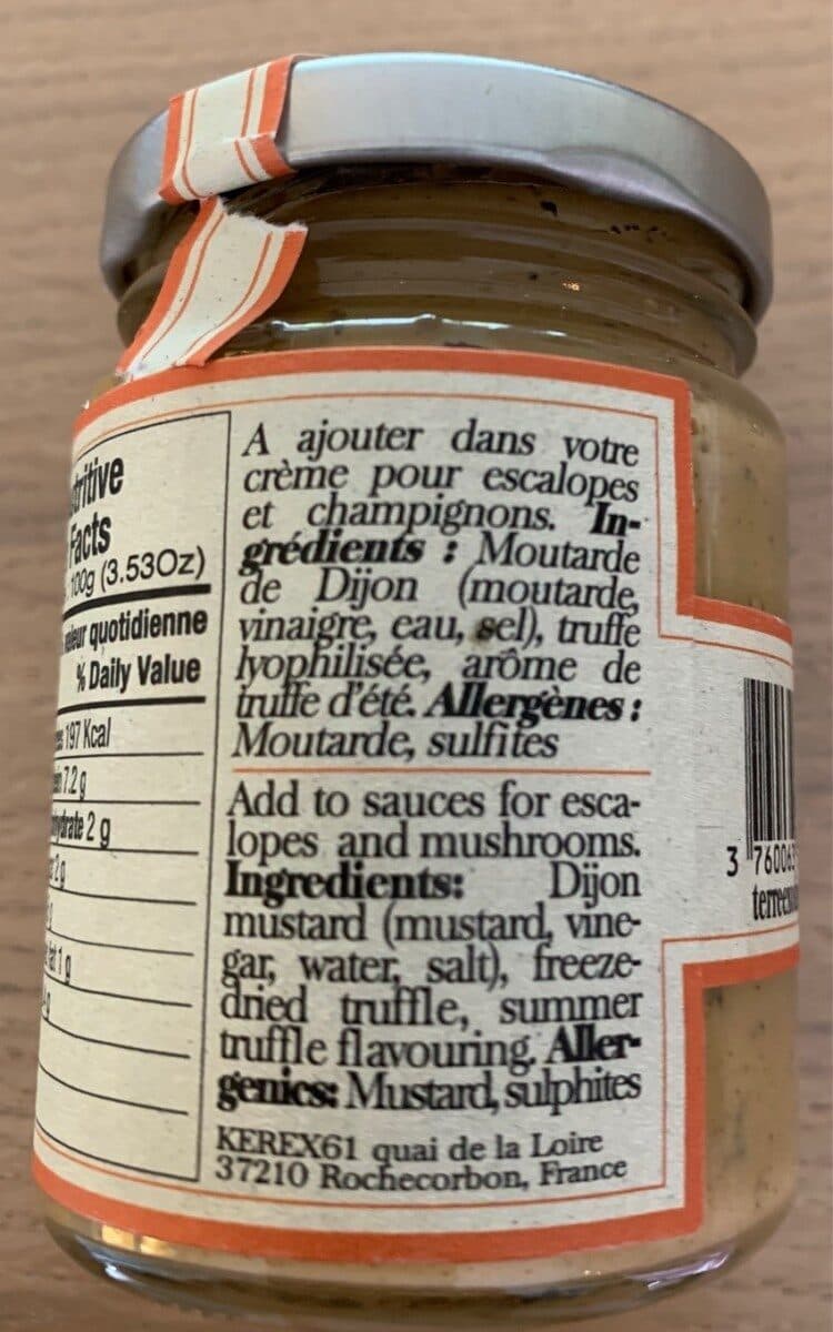 Terre Exotique Moutarde à la truffe packshot
