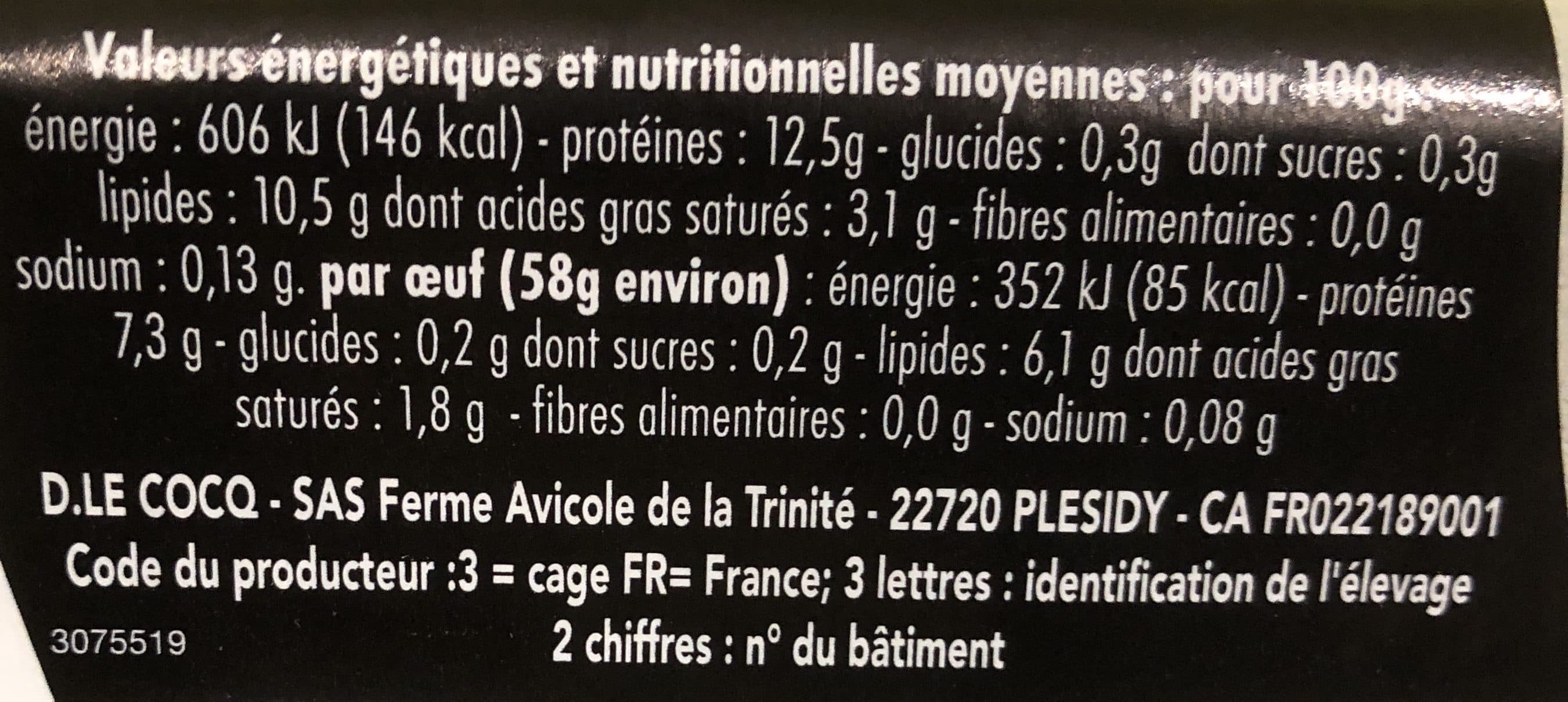 Ferme Avicole DE LA TRINITÉ 6 Oeufs frais packshot