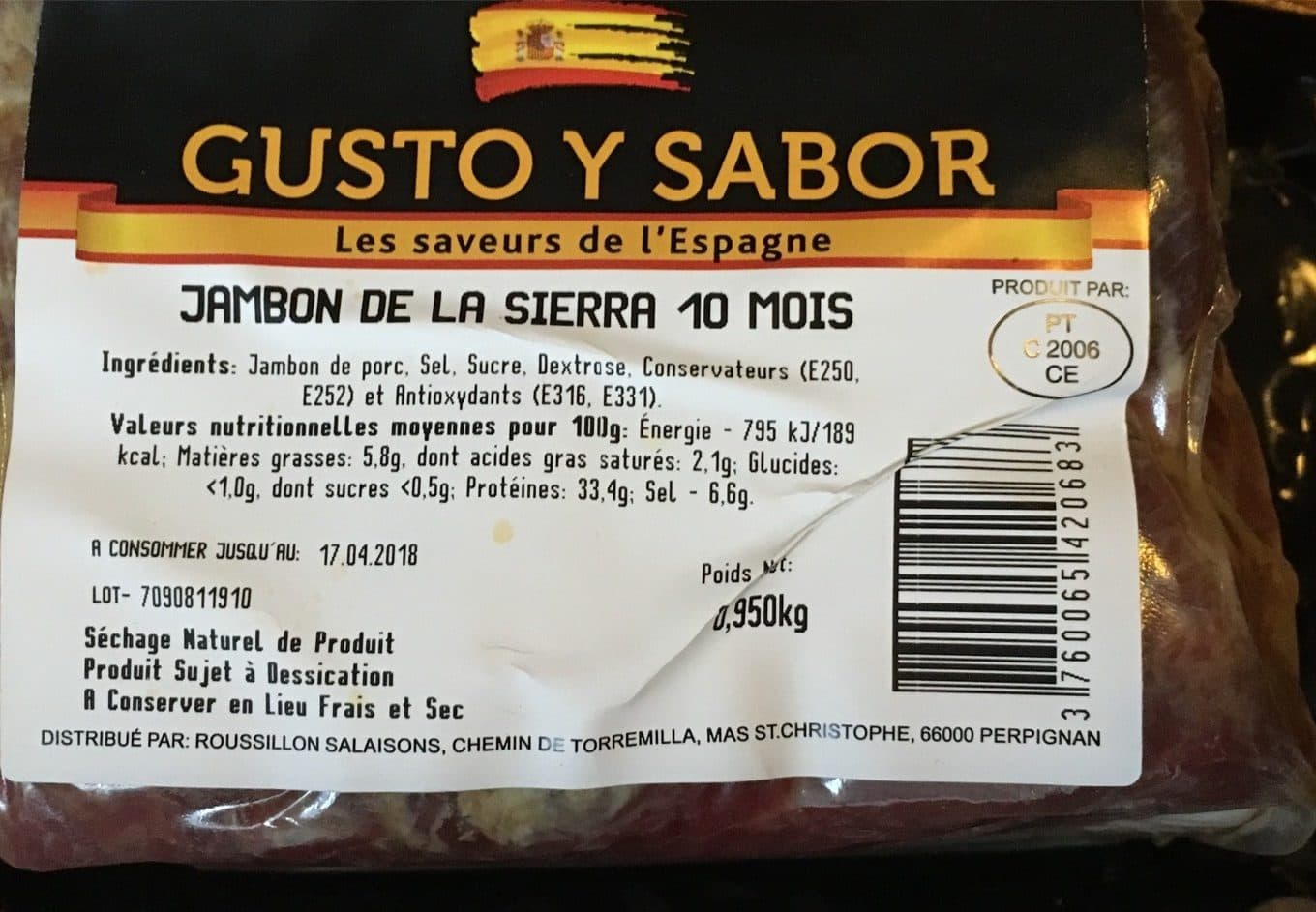 Gusto Y Sabor Jambon de la sierra 10 mois packshot