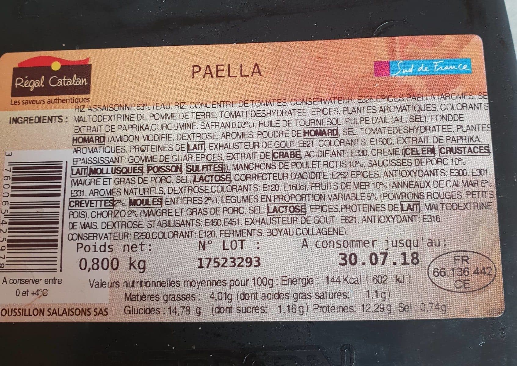 Open Food Facts Paëlla packshot