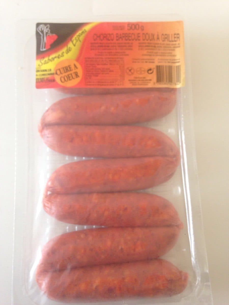 Open Food Facts Chorizo barbecue doux à griller packshot