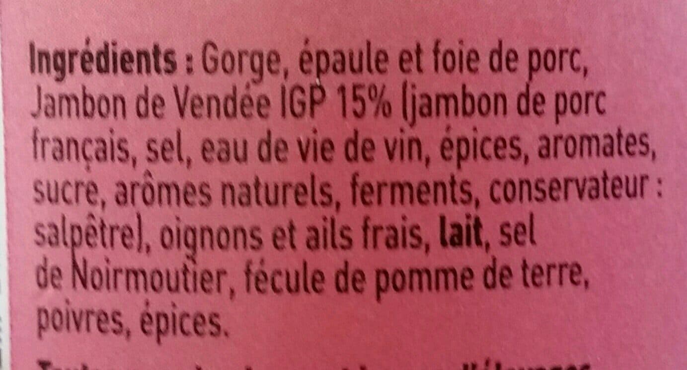 Délices de l'Arceau Terrine de campagne au jambon de Vendée packshot