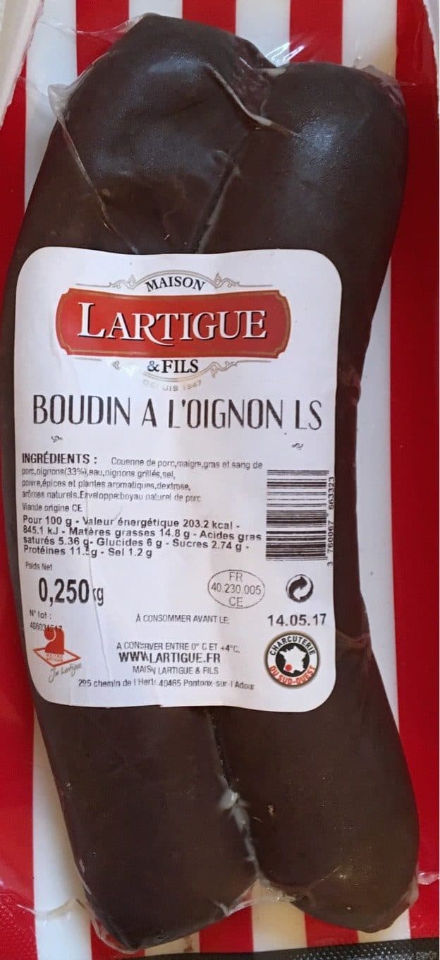 Lartigue Boudin à L'oignon packshot