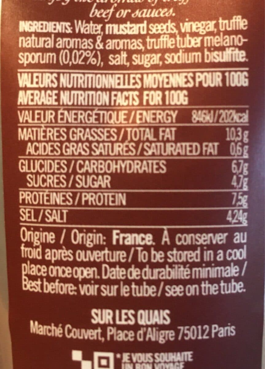 Surinver hortofruticola s coop Moutarde Au Jus De Truffe Noire packshot