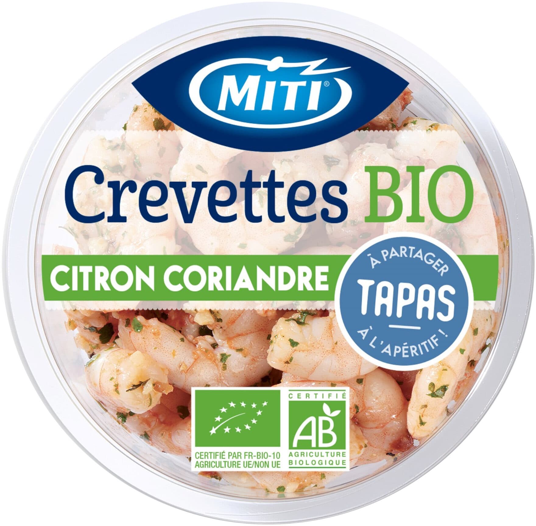 Miti Crevettes BIO citron coriandre - 100g - Frais packshot