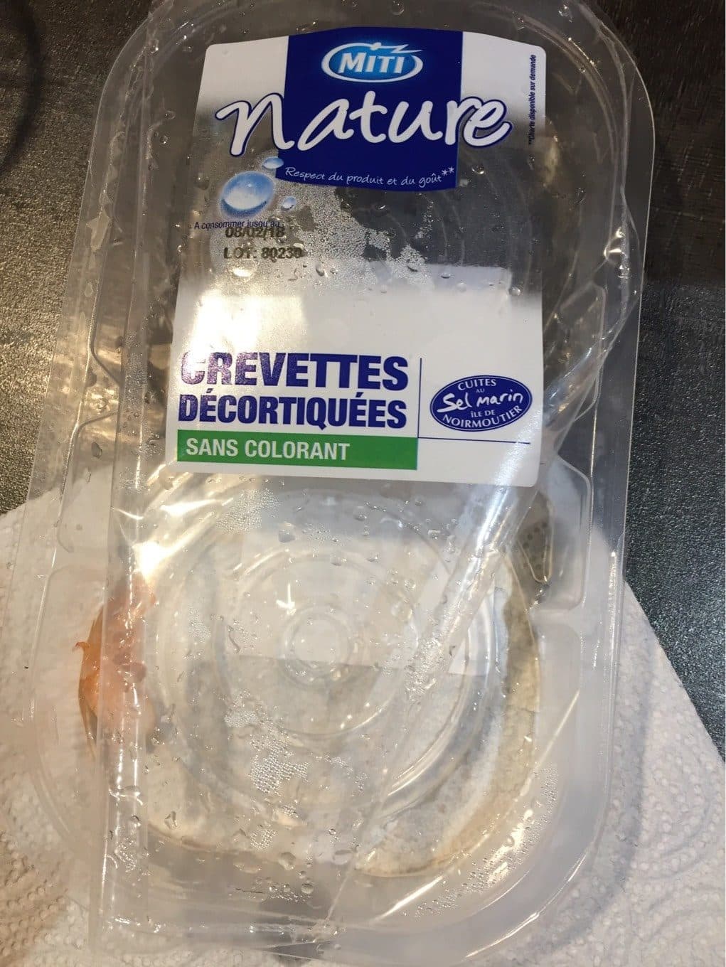 Miti Crevettes Nature Décortiquées sans Colorant packshot