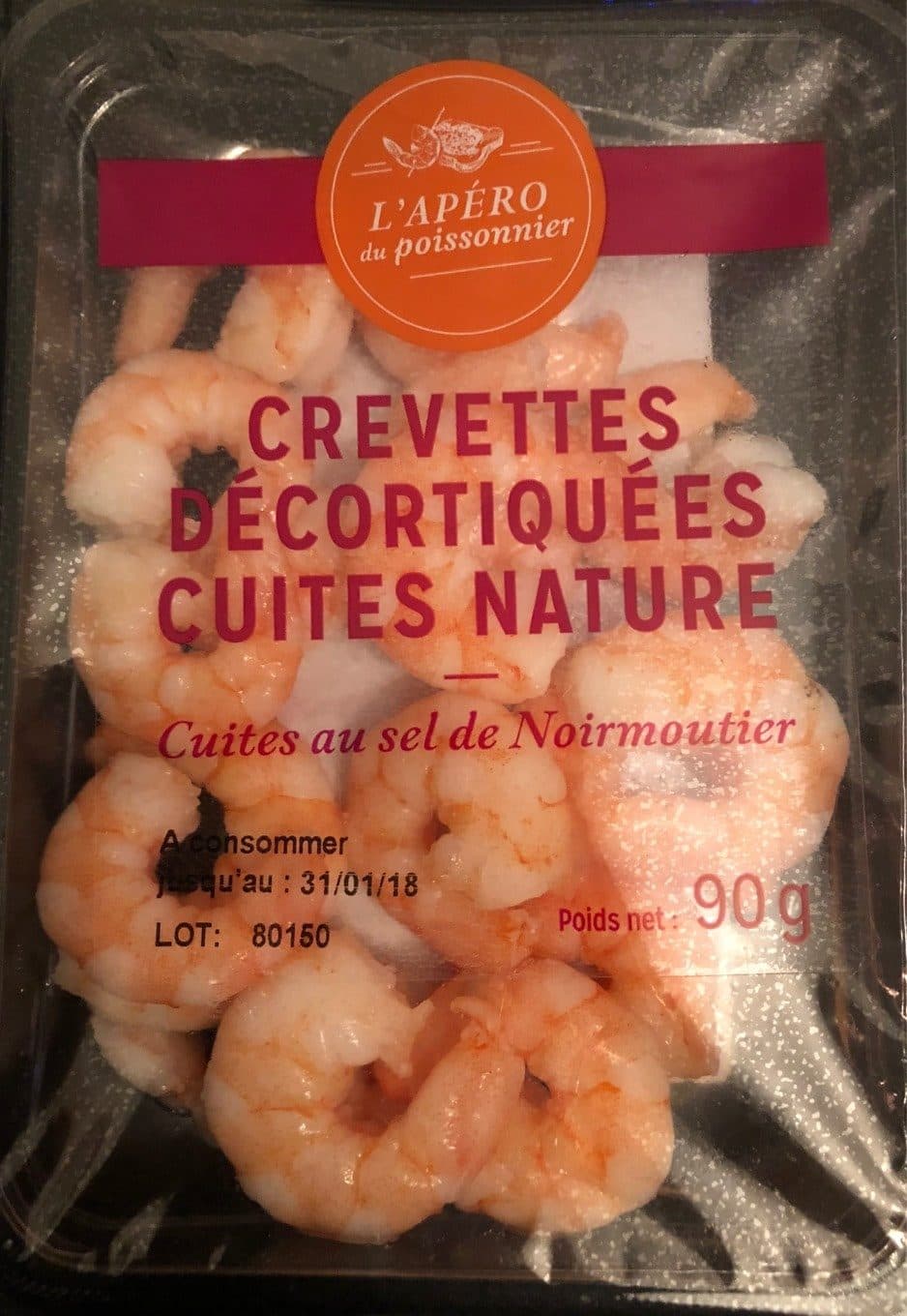 L’Apéro Du Poissonnier Crevettes décortiquées cuites, nature packshot