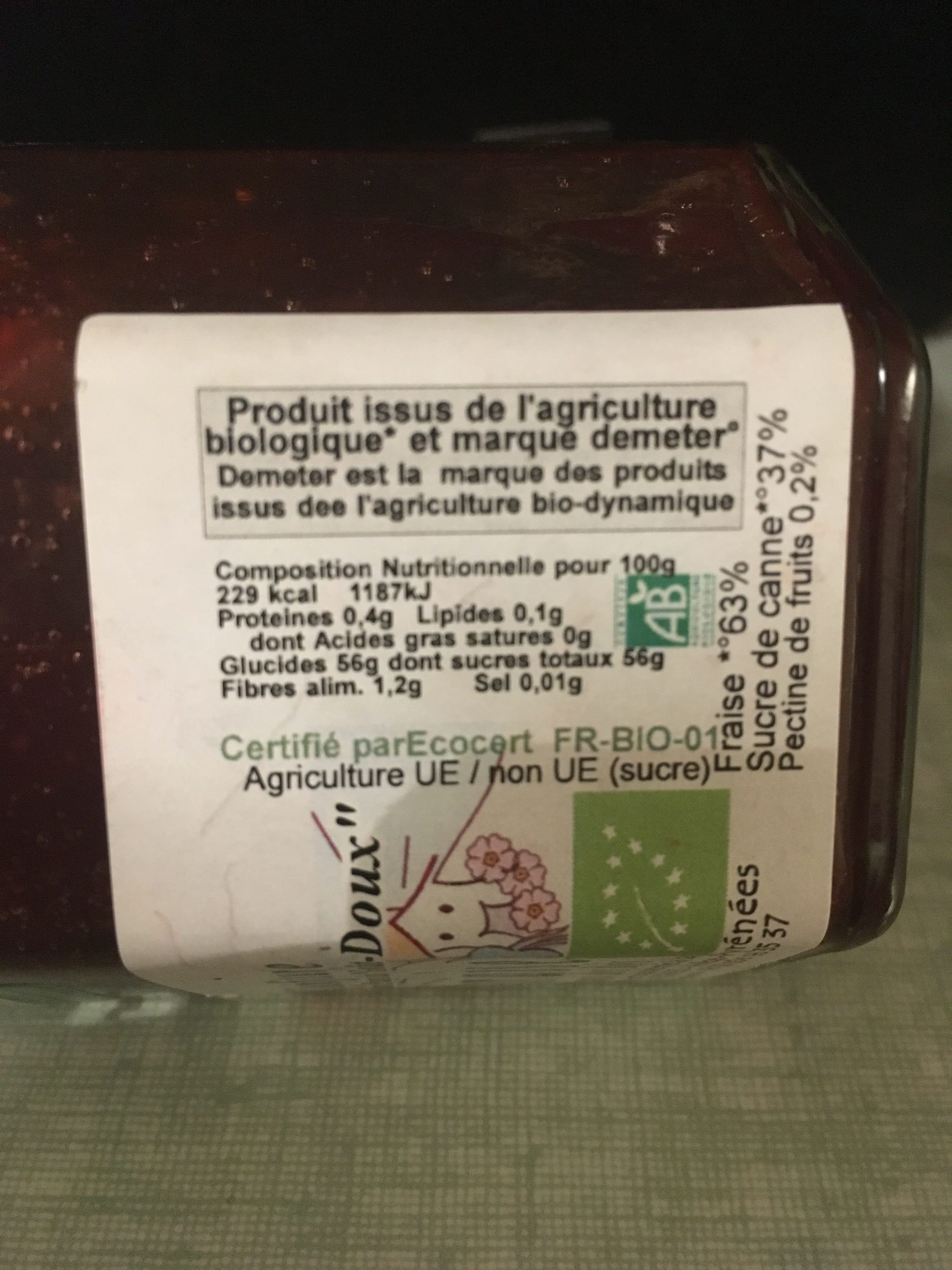 Ferme De Douach Confiture de fraise packshot
