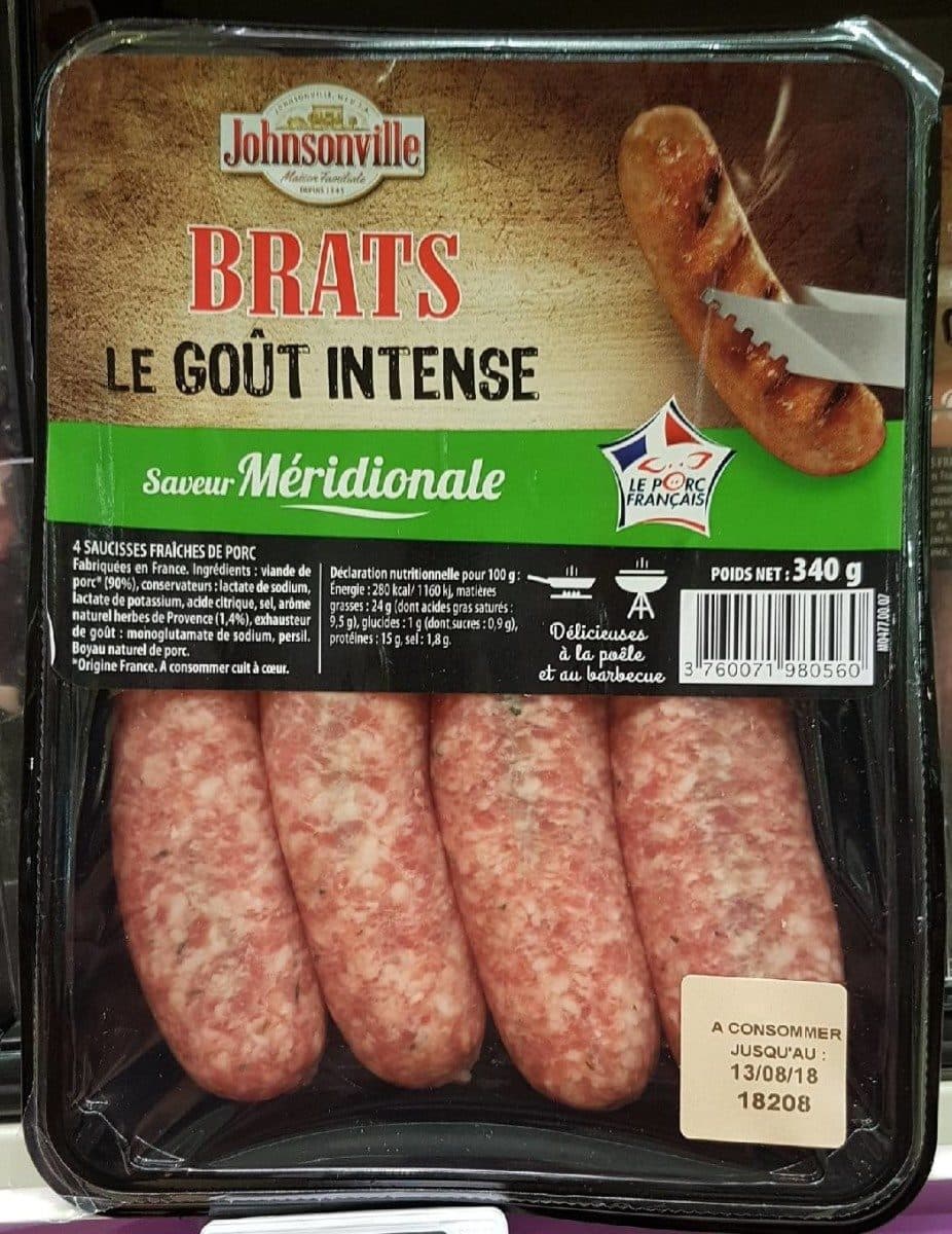 Johnsonville Saucisses Fraîches Brats le goût intense packshot