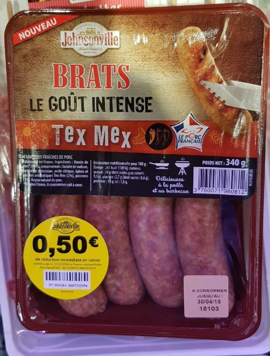 Johnsonville BRATS TEX MEX packshot