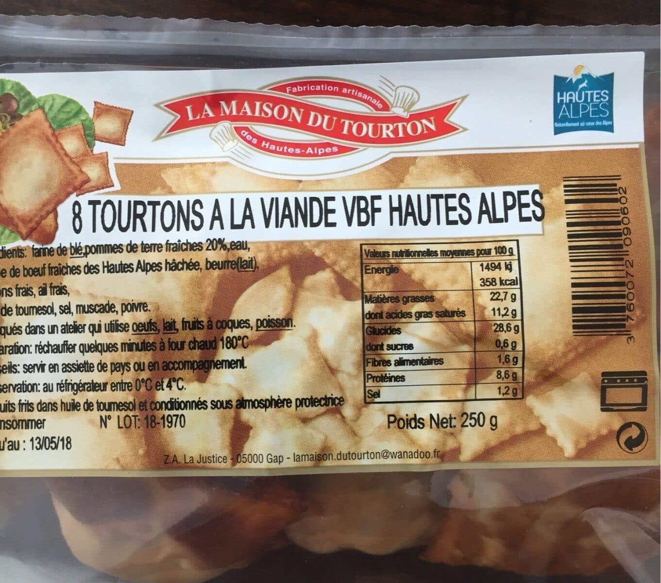 La Maison Du Tourton Tourtons a la viande VBF Hautes Alpes packshot