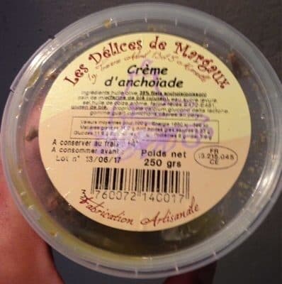 Les delices de Margaux Creme d'anchoïade packshot