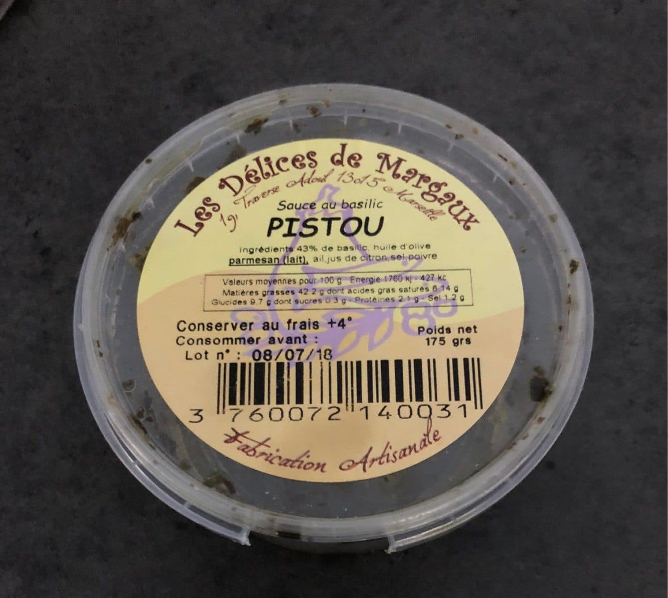 Open Food Facts Sauce au basilic packshot