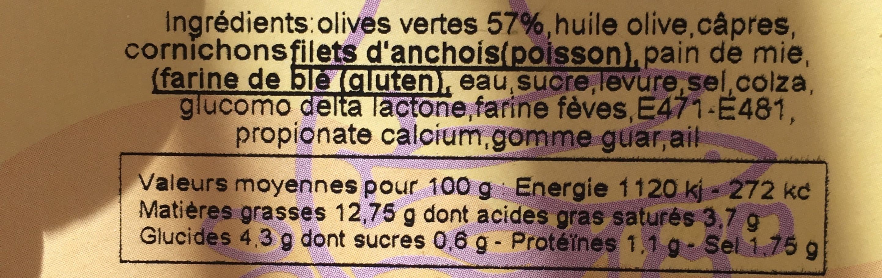Les Délices de Margaux Olivade aux olives vertes packshot