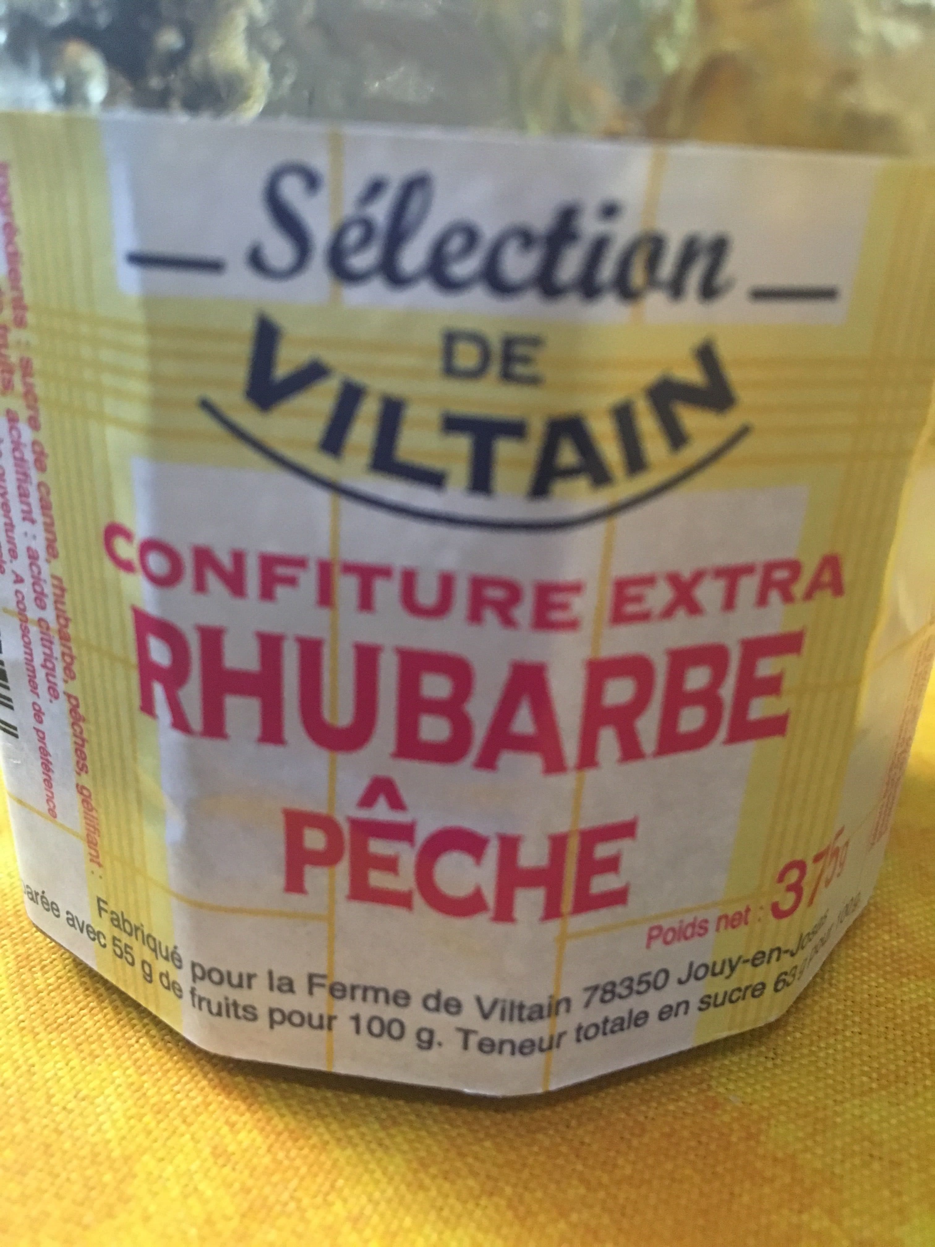 Sélection de Viltain Confiture rhubarbe pêche packshot