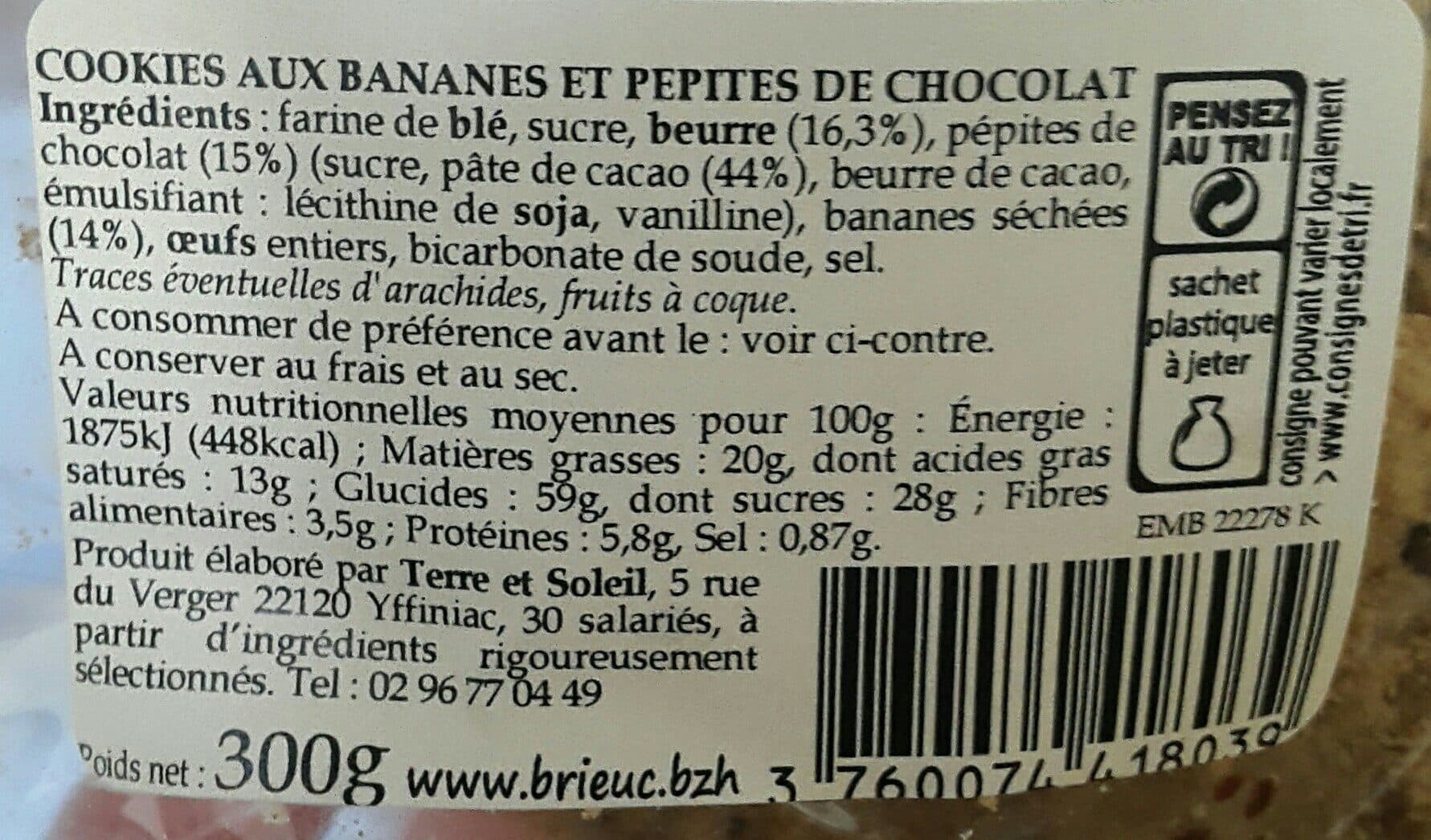 Open Food Facts Cookies banane chocolat packshot