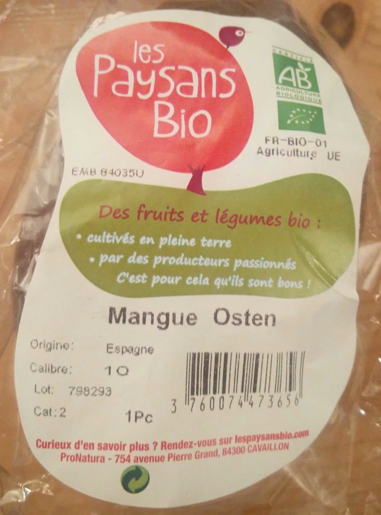 Les Paysans Bio Mangues Osten - Cat. 2 packshot