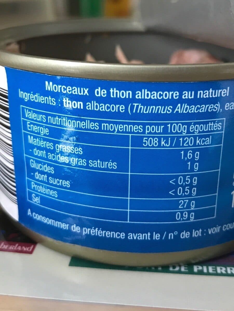 Le parfait pêcheur Thon Albacore naturel packshot