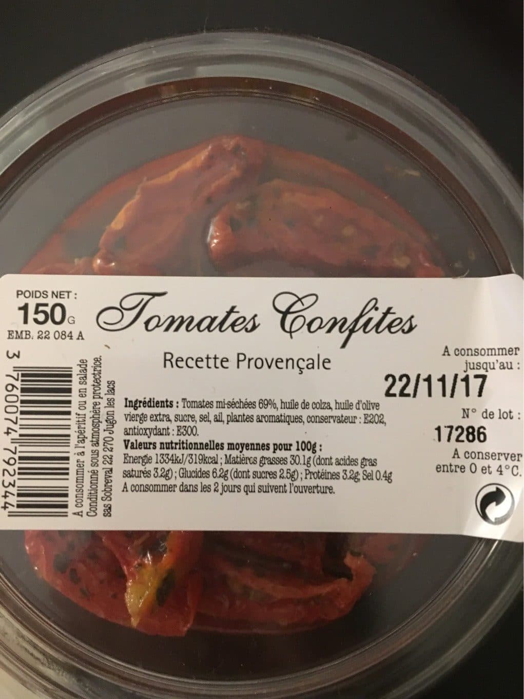 Sobreval Tomates confites recette provençale packshot