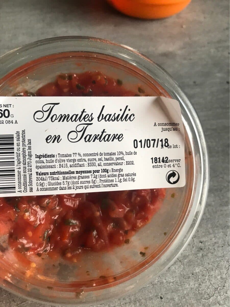 Open Food Facts Tomates basilic en tartares packshot