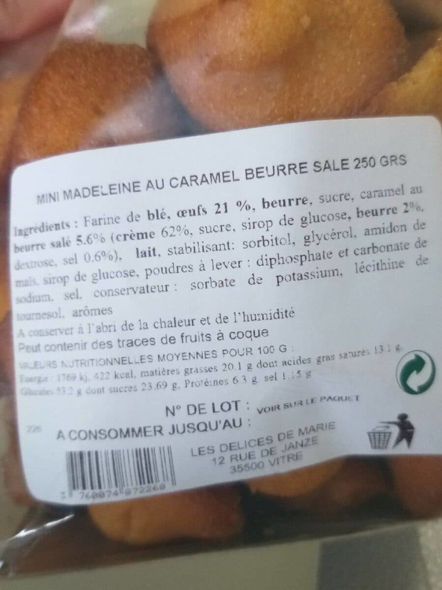Open Food Facts Mini madeleine caramel beurre salé packshot