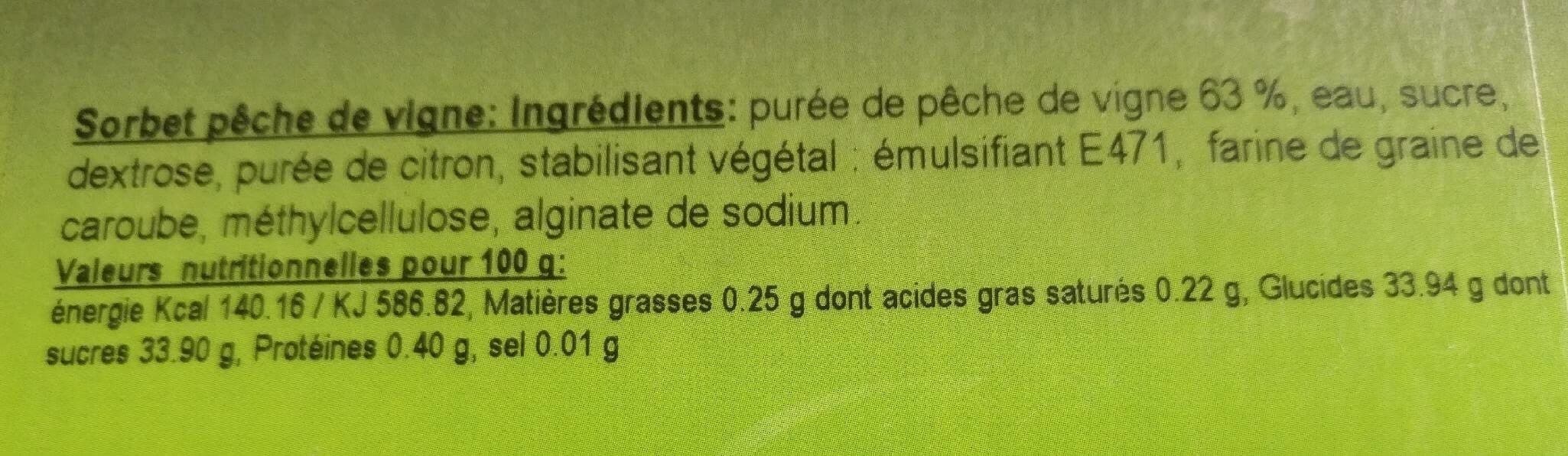 Open Food Facts Glace Pêche de vigne packshot