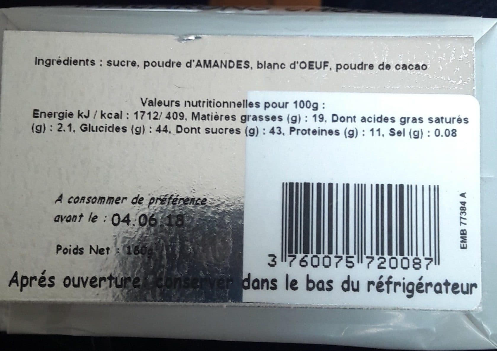 Open Food Facts Macarons chocolat packshot