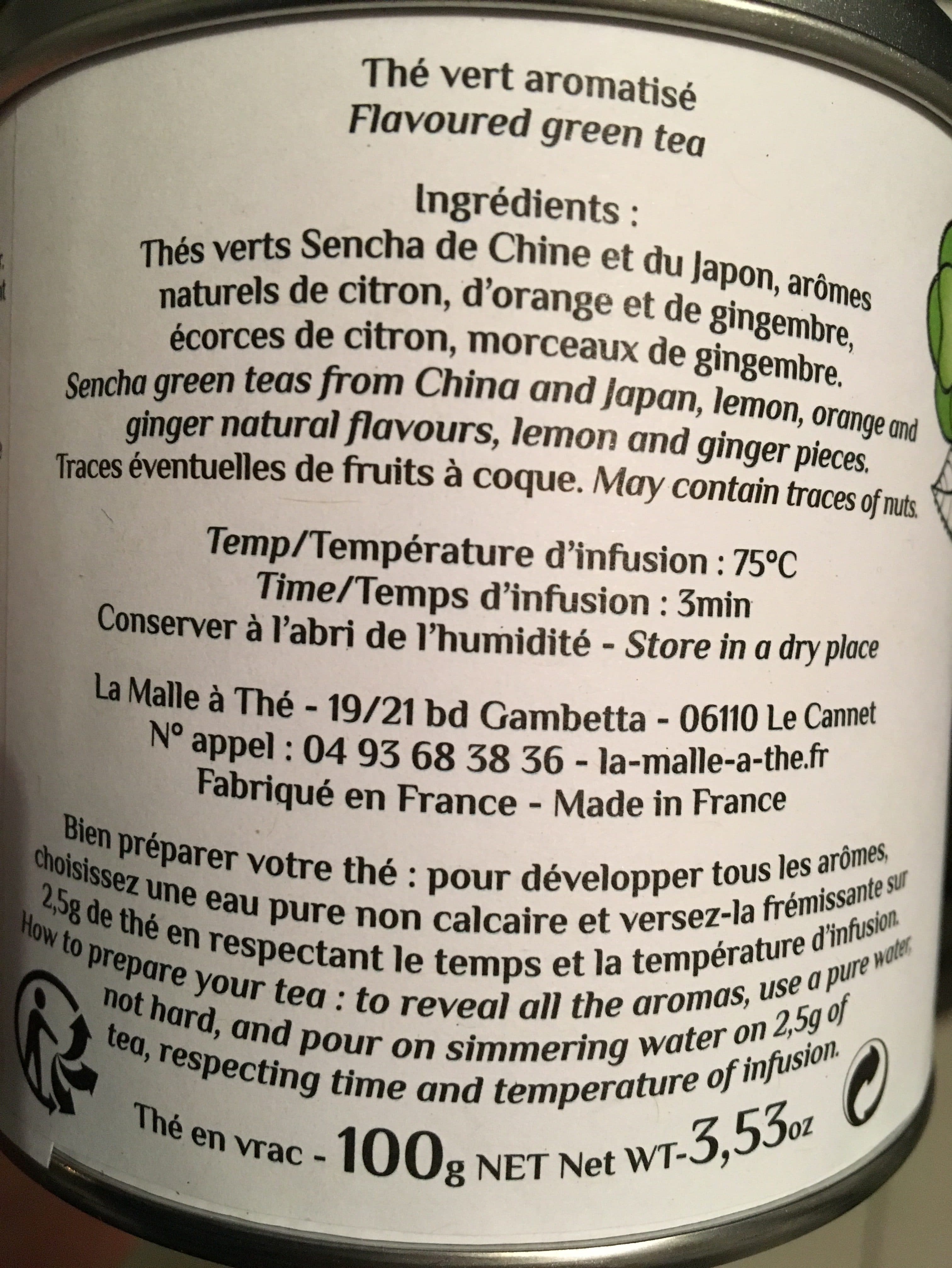 La Malle A The La malle à Thé Indispensable Thé Vert 100 g Lot de 2 packshot