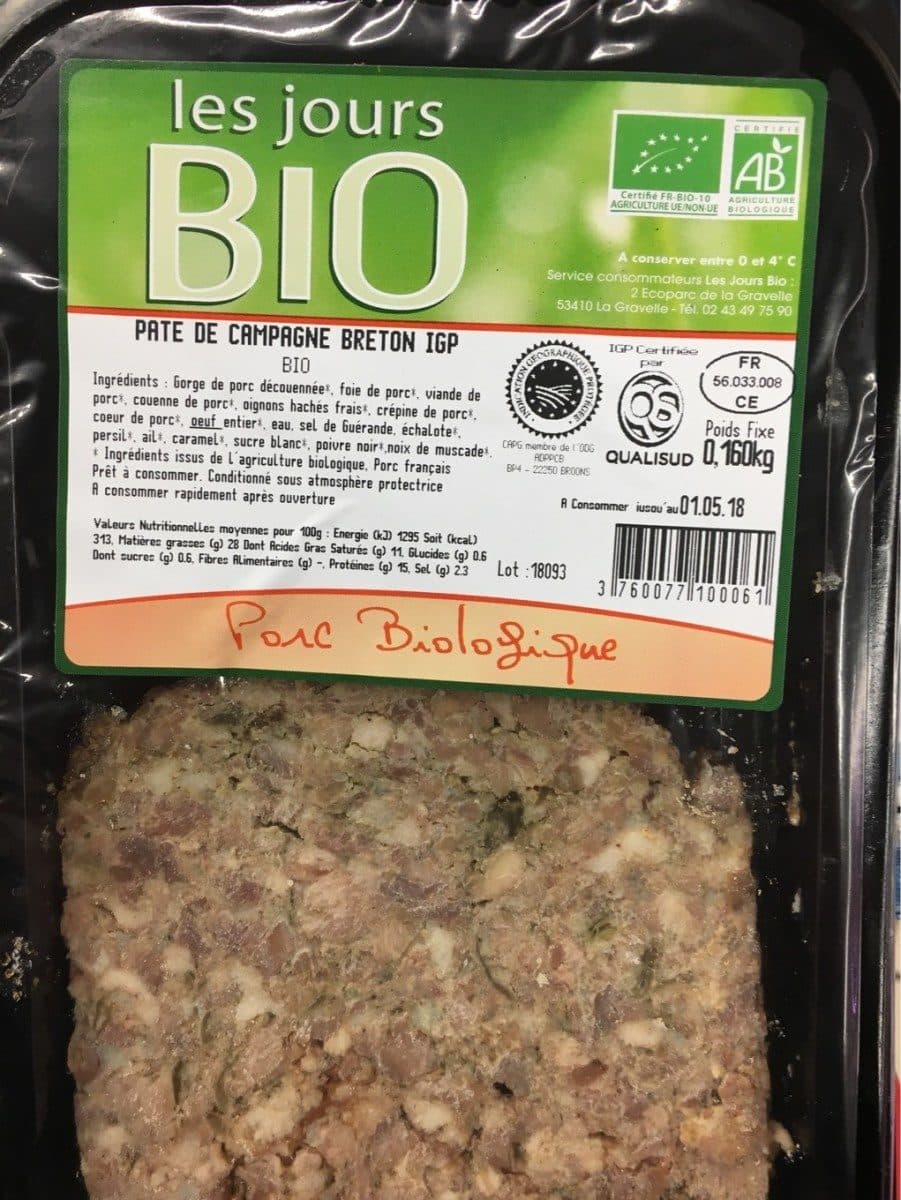 Open Food Facts Pate de campagne Breton IGP packshot