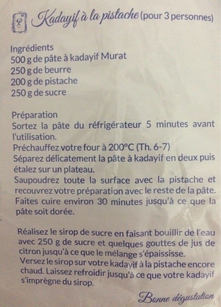 Filo Murat Kadaif 500 GR S. V. X 20 Arev packshot