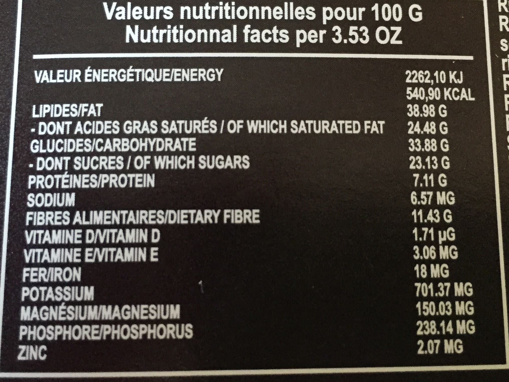 Saveurs & Nature Chocolat 70% gingembre confit packshot