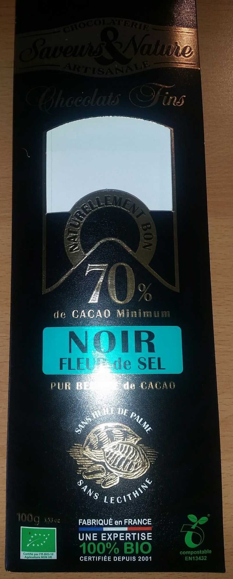 Chocolaterie saveurs & nature Chocolat Noir fleur de sel packshot