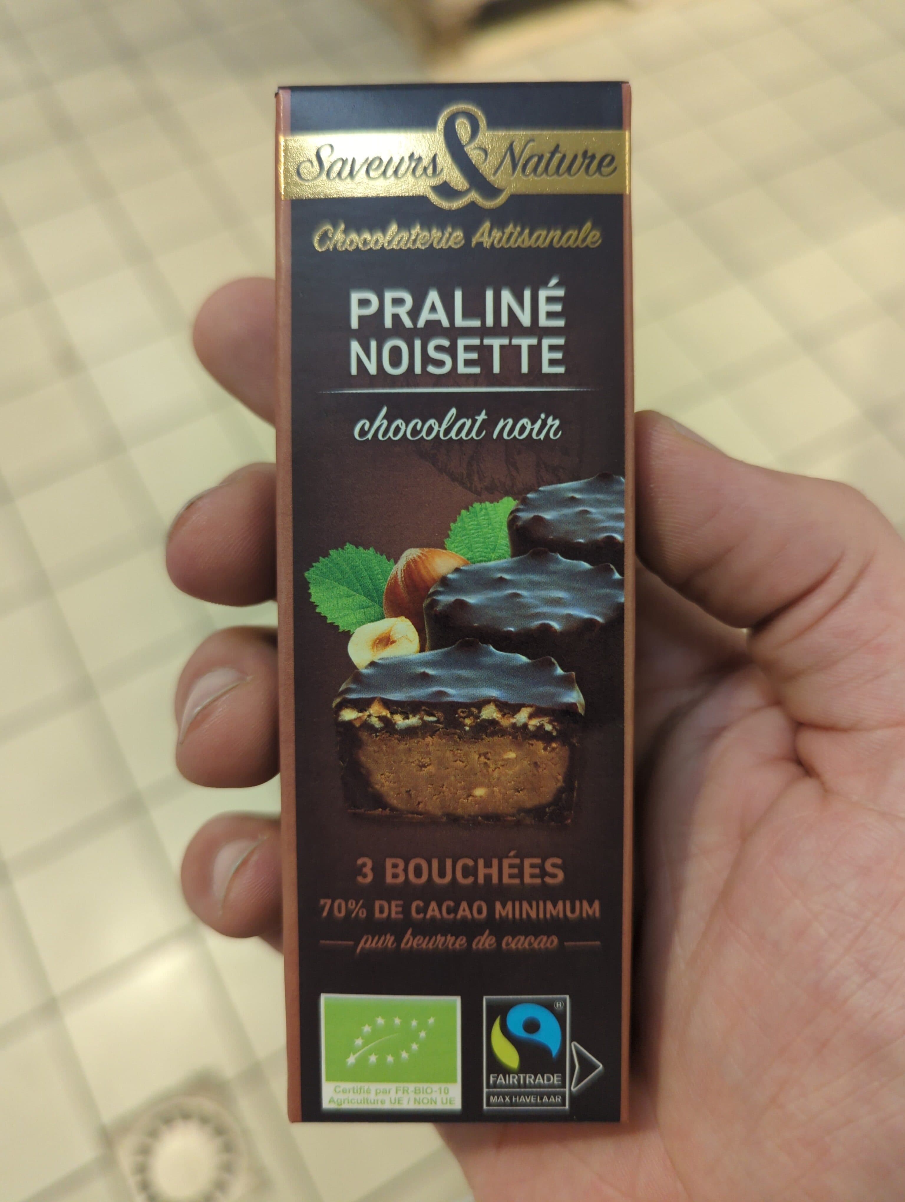 Saveurs & Nature Noisette - Bouchées de Chocolat Noir packshot