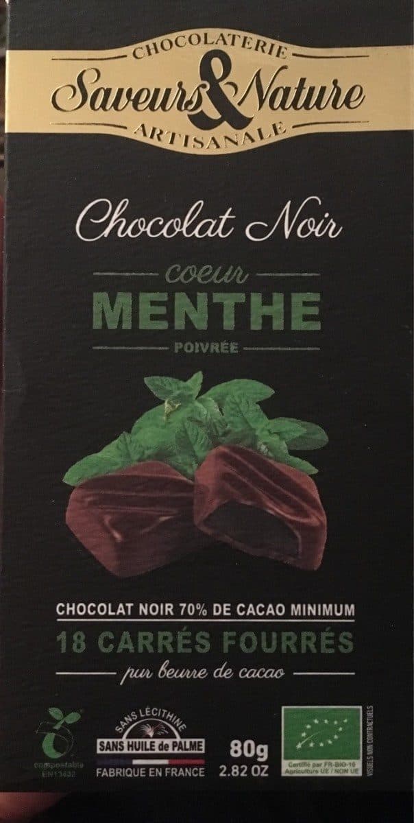 Saveurs & Nature Chocolat noir coeur menthe poivrée packshot