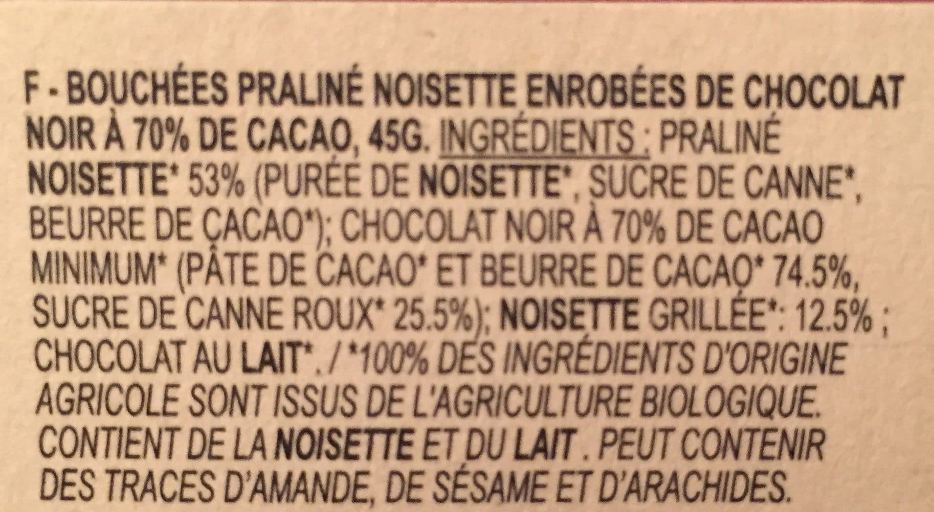 Ikalia Bouchées de Chocolat Noir noisette packshot