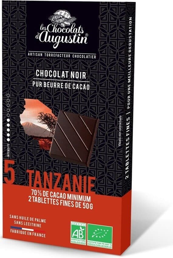 Les Chocolats D'augustin Tablette Chocolat Noir Tanzanie packshot