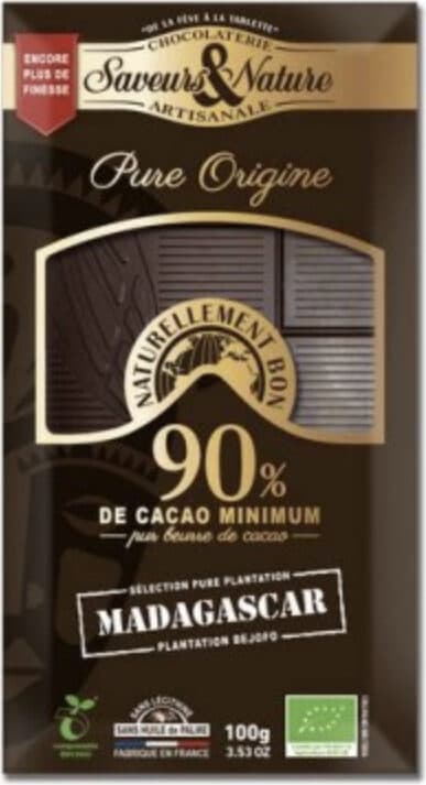 Saveurs & Nature Chocolat Noir Madagascar 90% packshot