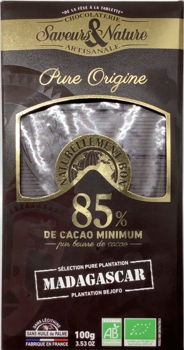 Saveurs & Nature Chocolat noir, Madagascar, 85% packshot